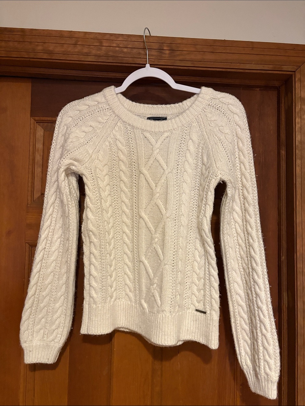 Abercrombie & Fitch Cream Cable Crew Sweater